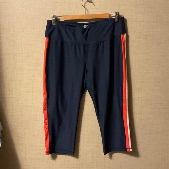 Women's Navy and Red Track Pants - Picture 1 of 3
